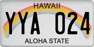 HI license plate YYA024