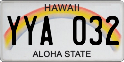 HI license plate YYA032