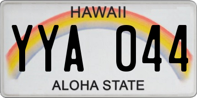 HI license plate YYA044