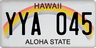 HI license plate YYA045