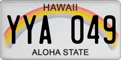 HI license plate YYA049