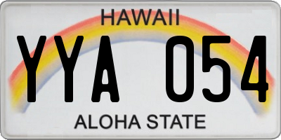 HI license plate YYA054
