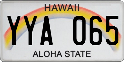 HI license plate YYA065
