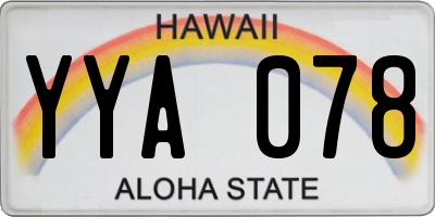 HI license plate YYA078