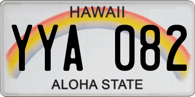 HI license plate YYA082