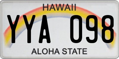 HI license plate YYA098