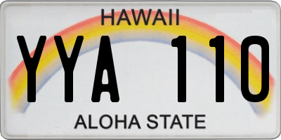 HI license plate YYA110