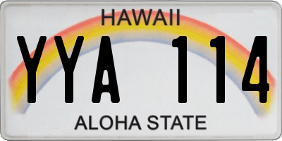 HI license plate YYA114