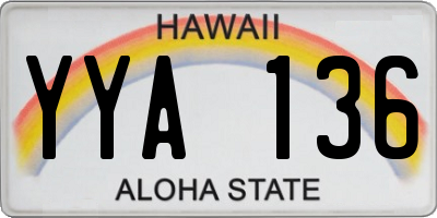HI license plate YYA136
