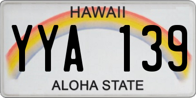 HI license plate YYA139