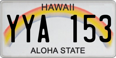 HI license plate YYA153