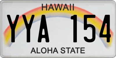 HI license plate YYA154