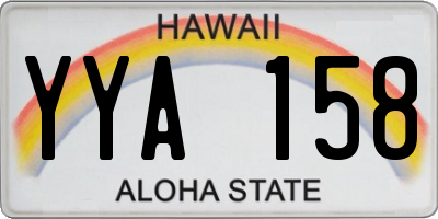 HI license plate YYA158