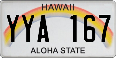 HI license plate YYA167