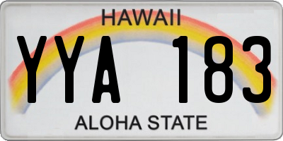 HI license plate YYA183
