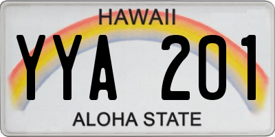 HI license plate YYA201