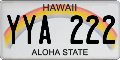 HI license plate YYA222