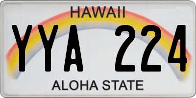 HI license plate YYA224