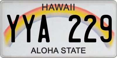 HI license plate YYA229