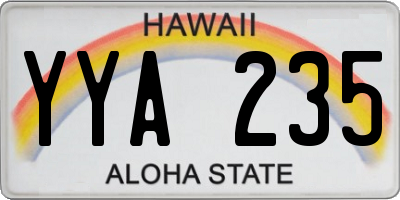 HI license plate YYA235