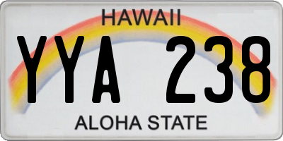 HI license plate YYA238