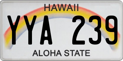 HI license plate YYA239