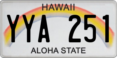 HI license plate YYA251