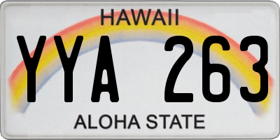 HI license plate YYA263