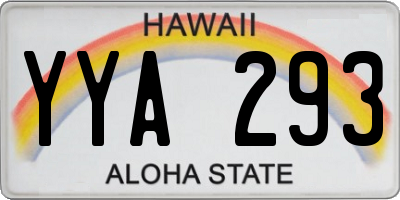 HI license plate YYA293