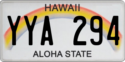 HI license plate YYA294