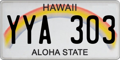 HI license plate YYA303