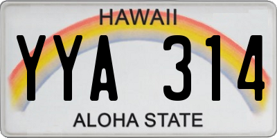 HI license plate YYA314