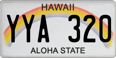 HI license plate YYA320