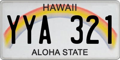 HI license plate YYA321