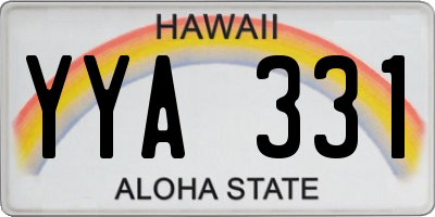 HI license plate YYA331