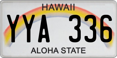 HI license plate YYA336