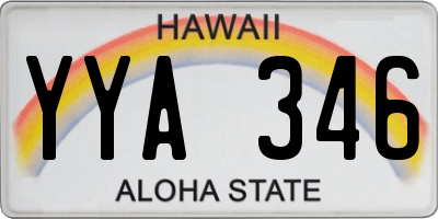 HI license plate YYA346