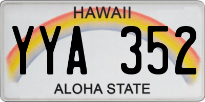 HI license plate YYA352