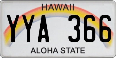 HI license plate YYA366