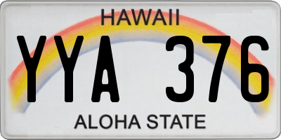 HI license plate YYA376