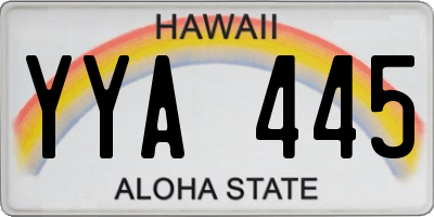 HI license plate YYA445