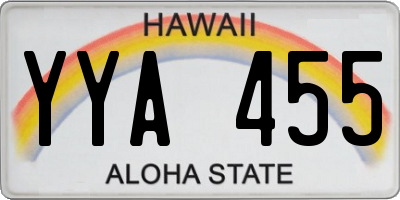 HI license plate YYA455