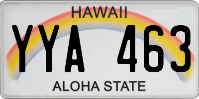 HI license plate YYA463