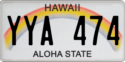 HI license plate YYA474