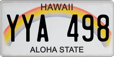 HI license plate YYA498