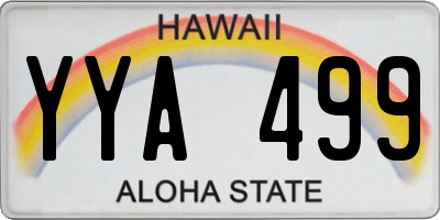 HI license plate YYA499