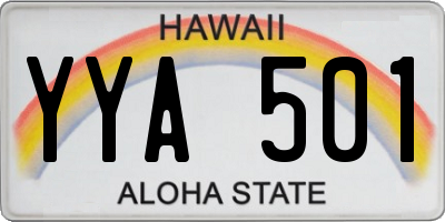 HI license plate YYA501