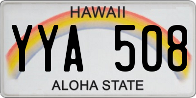 HI license plate YYA508