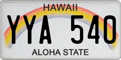 HI license plate YYA540