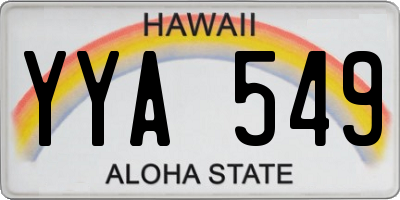 HI license plate YYA549